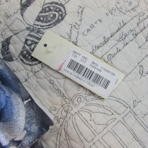 New ELIZA J Metallic One Shoulder Floral Print Ruffle Pencil Dress White Blue 2 - Picture 4 of 11